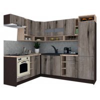 Bucatarie de Colt COSSY NEW 180-250 ST., Wenge / Decor K366